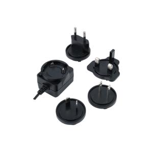Ac Dc Portable Power Adapter With Interchangeable Plugs And Universal Optical