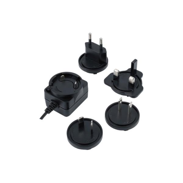 Ac Dc Portable Power Adapter With Interchangeable Plugs And Universal Optical