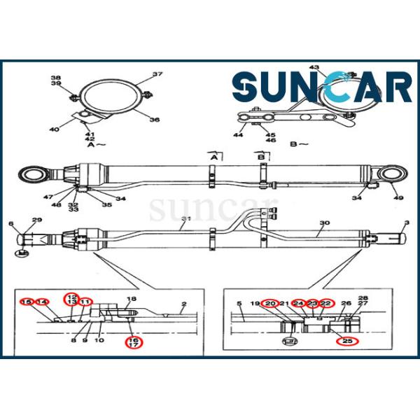 LZ00312 Boom Cylinder Seal Kit Hydraulic Rebuild Kit Fits Case CX800 Machinery