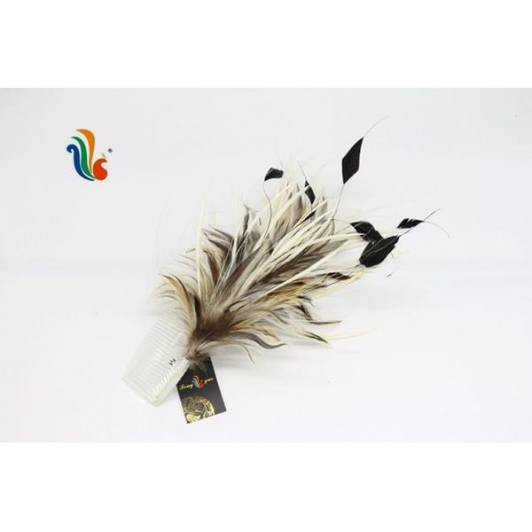15*30 cm Goose Feather Millinery Supplies with Stripped Coque and Hackle Flower Mount