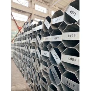 Transmission 45ft 3.5mm Thick octagonal Galvanized Steel Power Pole