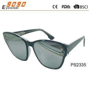 Fashionable sunglasses with two pins on the frame,streamline temple