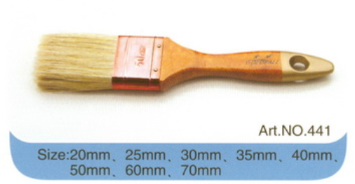 High quality wooden handle pure bristle 2" 3" 4"paint brush No.441