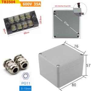 600V 35A Teminal Blocks with Sealed Die-cast Aluminum Enclosure Case Project