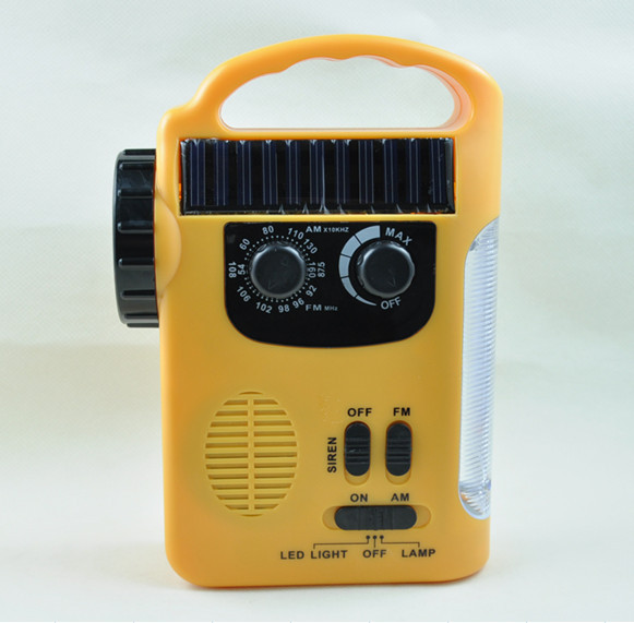 Buy RD339 Solar Dynamo Powered AM FM Radio with 5 LEDs Flashlight 8 LEDs Emergency Lamp For Outdoor Activities at wholesale prices