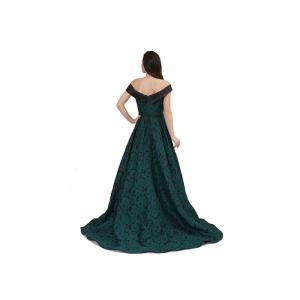 Elegant Greene Vening Dresses For Women / V Neck Long Muslim Formal Dress