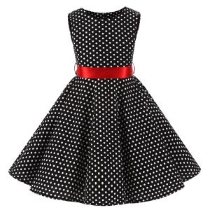 Polka Dot Flower Show Skirt Retro Cotton Kids Clothing