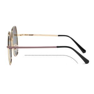 Personalized Polygonal Metal Frame Sunglasses Eye Protection OEM