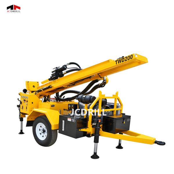 Buy DTH Hydraulic Trailer Borehole Rig With Mud Pump at wholesale prices