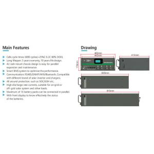 4800WH 100Ah LiFePO4 Battery Pack Lithium Iron Phosphate Cell