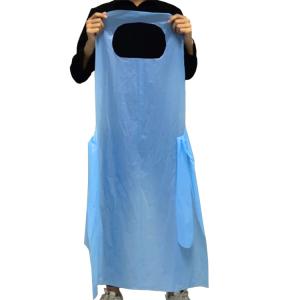 Unisex Disposable CPE Plastic Aprons , Plastic Bib Aprons For Restaurant /