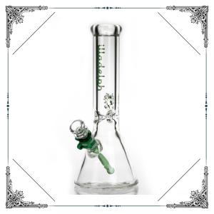 9MM Thick Glass Beaker Bong With Color Logo 12'' Glass Smoking Pipes