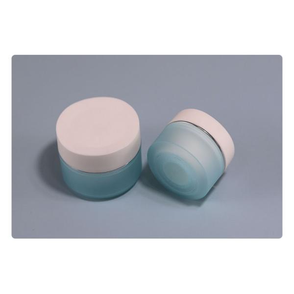 15g 20g 30g 50g Face Cream Blue Jar Matte PP Plastic Cream Jar With Golden Thread Lid