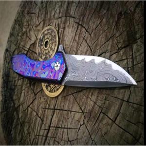 Aluminum Stainless Damascus Tactical Hunting Knife CNC Assembly