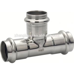 stainless steel single press equal tee-press fitting
