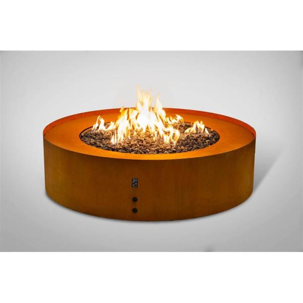 Corten Steel Round Fire Pit Table 95cm Portable Freestanding Gas Propane
