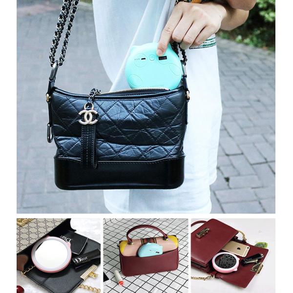 Power Bank Makeup Mirror with LED Light, Compact Portable Quick Charger