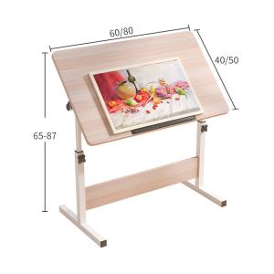 Custom Colored Panel Wood Style Computer Desk with Manual Height Adjustment in