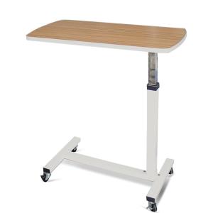 Durable Movable Wooden Hospital Furniture Adjustable Medical OverBed Table with