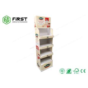 Quality Custom POP Retail Promotional Folding Paper Floor Display Shelf For Drinks for sale