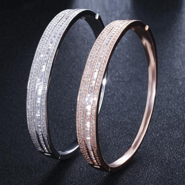 Fashion White Round Zircon Bracelet For Women Shiny CZ Crystal Adjustable Chain Bracelet Female Bridal Wedding Jewelry
