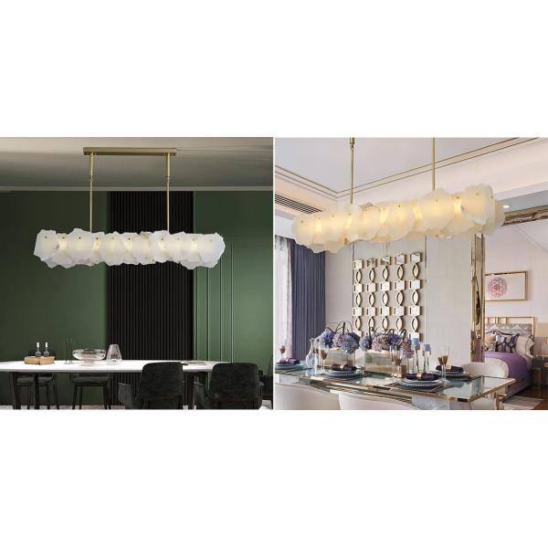 LED Modern Rectangle Luxury Pendant Light Fixtures 15 - 20m2