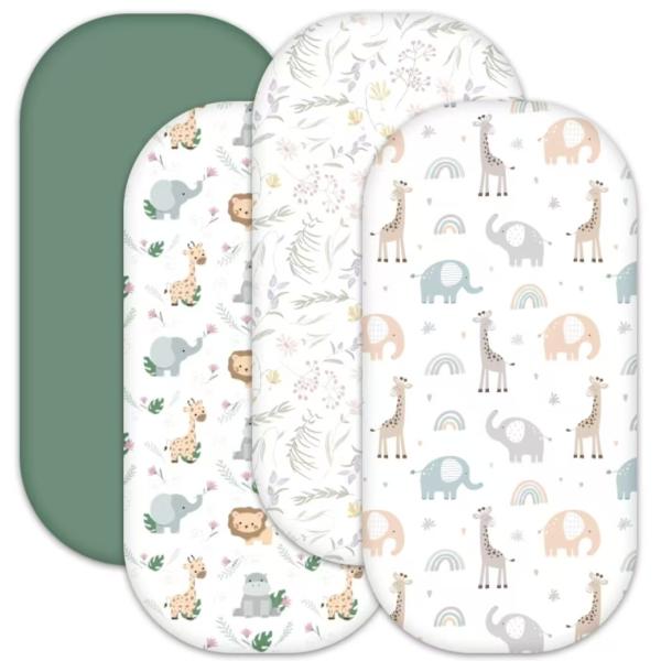 Polyester Fabric Personalized Bassinet Sheet Breathable With Parent Friendly
