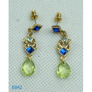 Wholesale fashion 2012 crystal dangle drop earrings with rhodium plated