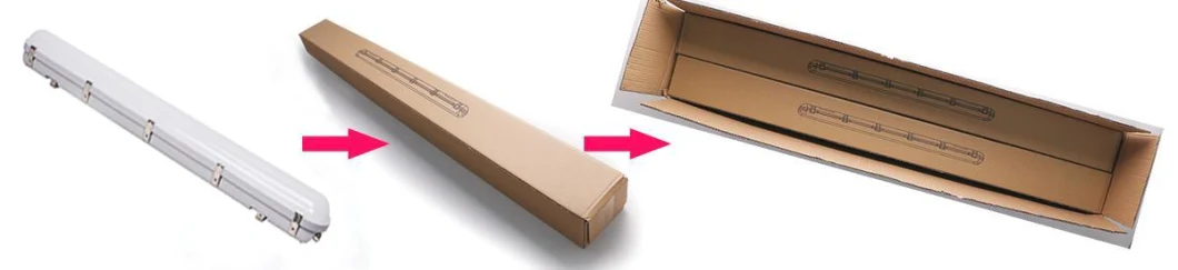 IP66 Ik08 2FT 4FT 5FT Waterproof Dustproof Robust Aluminum Linear Light 25W 35W 45W 50W 65W 75W LED Stainless Steel Waterproof Lamp LED Tri Proof Light