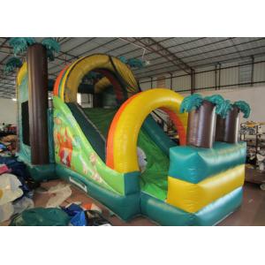 Attractive Palm Tree Inflatable Obstacle Courses 0.55mm Pvc Tarpaulin 12 X 4m