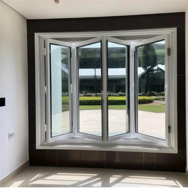 Horizontal Opening Tempered Glass Aluminum Bifold Windows With Triplex Glass Upgrade
