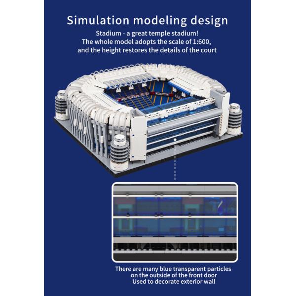Educational Toys for Bernabeu Football Stadium Model Building Blocks 1 600 Scale 8kg