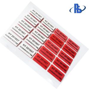 Single Sided Acrylic Adhesive Water Sensitive Tamper Evident Labels