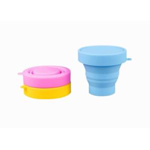 100% Silicone Travel Cup , Retractable Silicone Collapsible Cup With Customized