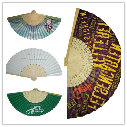Wooden Foldable Hand Fans 21cm 23cm Custom Bamboo Rave Fan