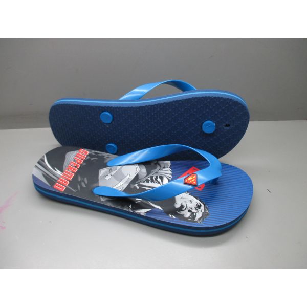PE EVA Materials Kids Flip Flops Superman Character Open Toe Childrens Sandals