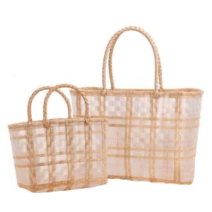 Custom Print Summer Vacation Hand Mesh Tote Bags With Zipper Waterproof