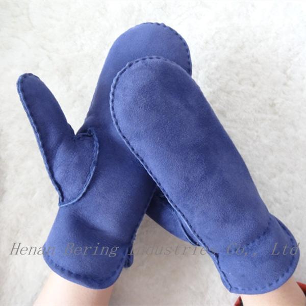 Spanish Merino Lleather Wool Mittens , Winter Combination Gloves Mittens