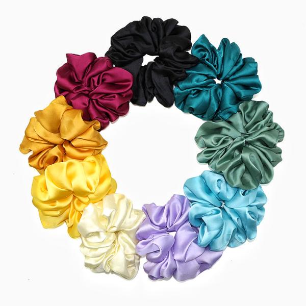 wide satin large violet yellow scrunchies head rope Japanese Korean lady Yiwu accessories