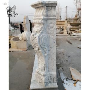 Marble Fireplace Carrara Modern Freestanding Fireproof Stone Hand Carved