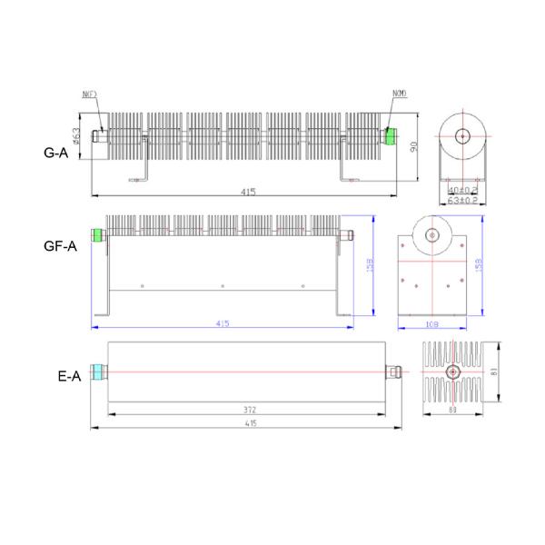 250 W Attenuators DC - 18 GHz Connector N TNC SMA Attenuator