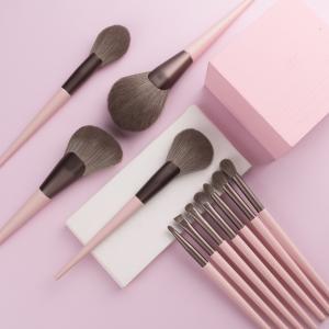 Vegan Brushes Travel Makeup Brushes Set Synthetic Hair Makeup Set Pink 11pcs