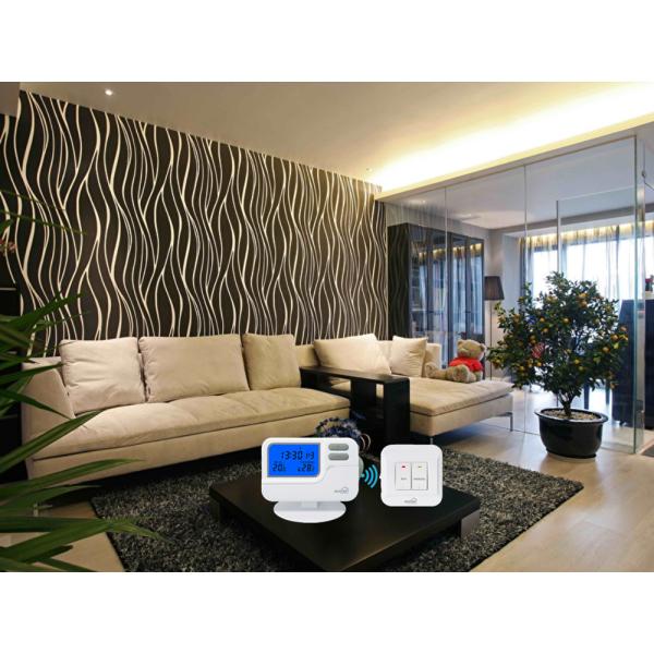 Riseem White ABS 868Mhz RF Room Wireless Programmable Thermostat Digital Heating And Cooling OEM