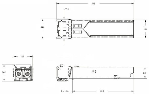1.25G SFP Industrial Transceiver 1000BASE-SX 850nm 550m Duplex LC MMF DOM Module