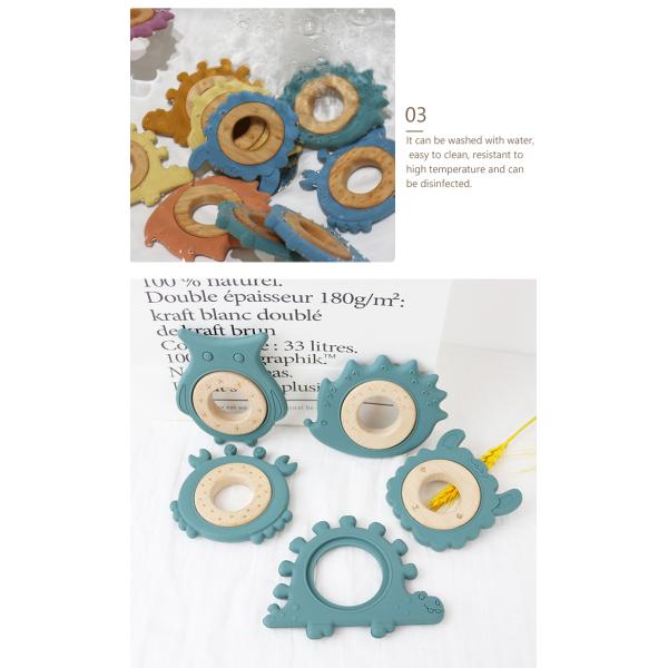 Multi Color Silicone Children Wooden Toys Wristband For Infant