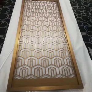 Customize gold metal room dividers screens laser cutting design