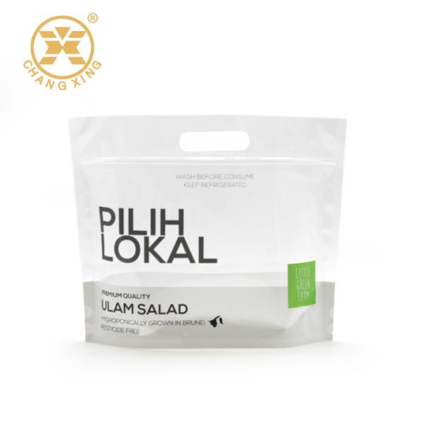 Buy 50 Microns Transparent Vegetable Packing Bags Biodegradable Lettuce Packaging at wholesale prices