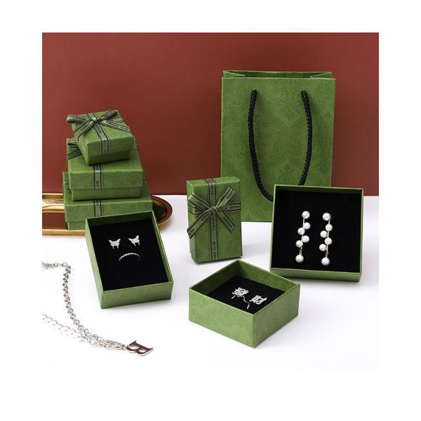 Luxury Green Jewelry Drawer Box Lid And Base Type For Necklace Bracelet Earrings Ring