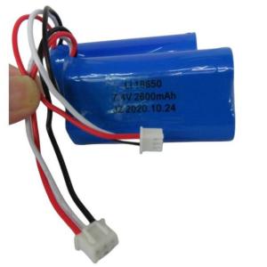 7.4V 2600mAh 18650 Cell Battery Pack With 3 Leads And 3-Pin Contact For Pos