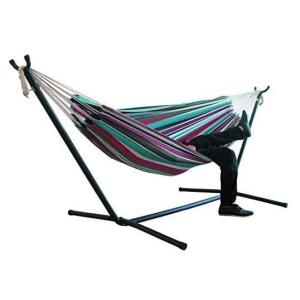 Modern Style Portable Canvas Hammock With Stand Colorful And Compact